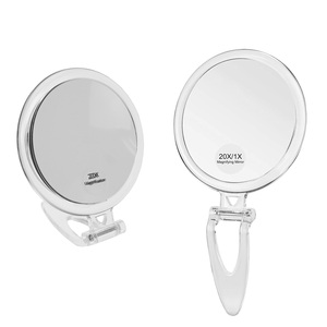 Espejo de Mano Plegable de Doble Cara de 5 Pulgadas con Aumento de 1X/20X, Espejo Compacto de Escritorio para Maquillaje - Product Image 1
