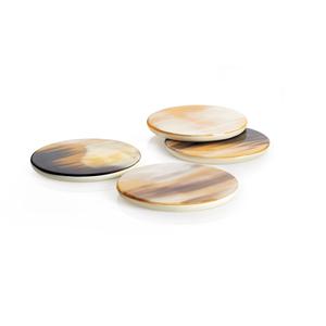 Modern Luxury Eco-Friendly Square Handmade Buffalo Horn Tea <b>Coaster</b> Cup Protection <b>Table</b> Use Natural Finish-Craft Zone Export - Product Image 3