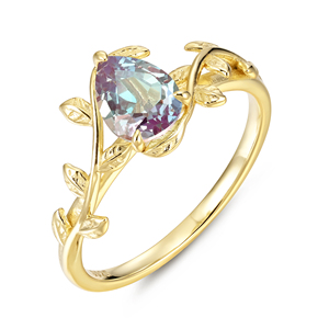 Anillo de Plata de Ley 925 de Alta Calidad para Mujer, Anillo Noble Chapado en Oro con Piedra de Lujo, Joyería Moyu - Product Image 1