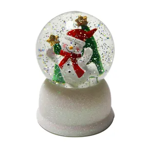 Cristaux de bandérole en plastique personnalisé, boule d'eau à paillettes, cadre acrylique, Globe de neige