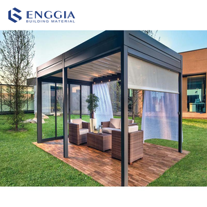 Toit à persiennes réglable et étanche personnalisé Motorisé Design moderne De Aluminio <span class=keywords><strong>Al</strong></span> Gazebo Pergola Persienne Système de toit - Product Image 1