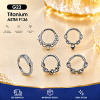 Anneau segmenté articulé en titane ASTM F136, motif serpent gothique, pour piercing de septum, nez, oreille, cartilage, bijoux de corps