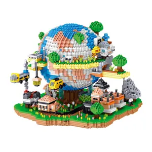 Micro Plastic Bricks Architecture 3D DIY Model Mini Collection Toys Gift Global Village Building Blocks Sets Figures