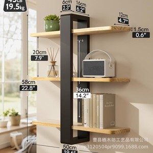 Wooden Wall Mounted <b>Shelf</b> 3 Tier Floating Storage Rack For Living Room <b>Bedroom</b> Study - Product Image 2