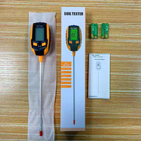 Testeur d'humidité du sol LCD 6 en 1 avec mesure du pH, de la température, de la luminosité, de l'humidité, de la salinité et de l'environnement, profondeur 30 cm, utilisation intérieure/extérieure