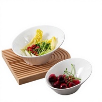 Grand saladier/bol à soupe personnalisé de forme irrégulière, design élégant, usage domestique, style européen, en céramique, compatible micro-ondes, glaçure colorée
