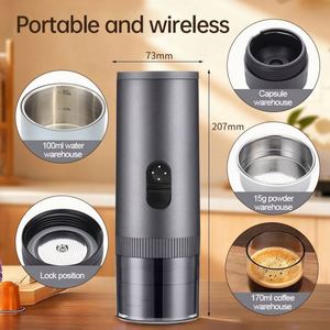 Cafetera Espresso Portátil Mini de 20 Bares con USB, Cafetera 3 en 1 para Auto con Autocalentamiento, Café Molido y Cápsulas (NS&DG) - Product Image 4