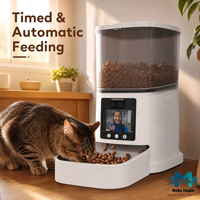 Comedero Automático Inteligente para Perros y Gatos de 5L con Dispensador de Comida Sólida, Control por Aplicación, Temporizador y Registro de Voz con Cámara
