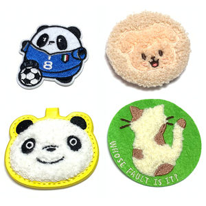 Bán Buôn Tùy Chỉnh Phim Hoạt Hình Đầy Màu Sắc Vá Biểu Tượng Vải Quần Áo Trái Tim Hoa Thêu Màu Hồng Sắt Trên Chenille Các Bản Vá Lỗi - Product Image 4