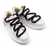 10mm Largeur Blanc Noir Rose Épais Corde Lacets Chunky Twisted Rond Coton Lacets pour AF Sneaker