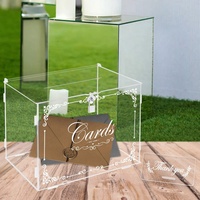 Boîte à cartes de mariage en acrylique, écologique, portable, transparente, pour cartes, argent, cadeaux, grandes enveloppes, réception