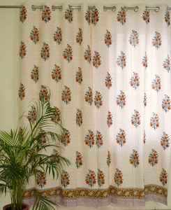 ผ้าม่านลายคลื่นพิมพ์มือ 100% ผ้าฝ้าย ทนไฟ ป้องกันความร้อน สไตล์โบฮีเมียน สำหรับห้องนั่งเล่นและโรงแรม - Product Image 6