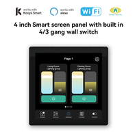 2026 Kooyii Interrupteur intelligent multifonction 3/4 voies avec écran tactile, contrôle à distance Wi-Fi, 240V