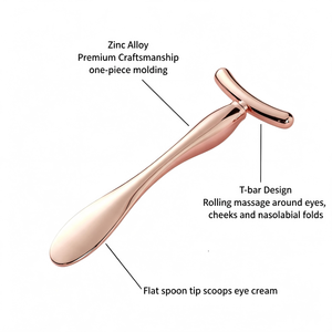 Masseur pour les yeux en alliage de zinc <span class=keywords><strong>anti</strong></span>-rides, réduit les <span class=keywords><strong>cernes</strong></span> et les poches, lifting des yeux, rouleau en T, masseur pour les yeux en T - Product Image 6
