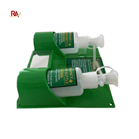 Station de lavage oculaire portable murale de classe I pour bouteilles vides, en PVC vert, manuelle, avec miroir, pour protection de sécurité en cas d'urgence, certifiée CE