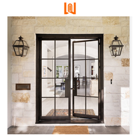 Portes battantes en aluminium sur mesure, modernes, pour l'extérieur, avec vitrage, pour entrée commerciale