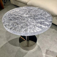 Table d'appoint ronde en résine pour le thé et le café