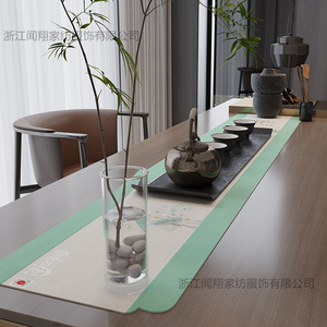 Chinese Style Waterproof Tea Mat Silk Suede <b>Table</b> <b>Runner</b> For Living Room And <b>Dining</b> Room - Product Image 3