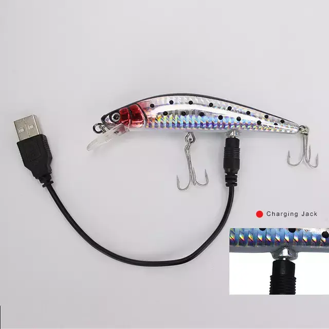 USB 충전식 LED 라이트 하드 낚시 미끼 인공 미끼 12cm 19g 침몰 미노 경련 전기 낚시 미끼