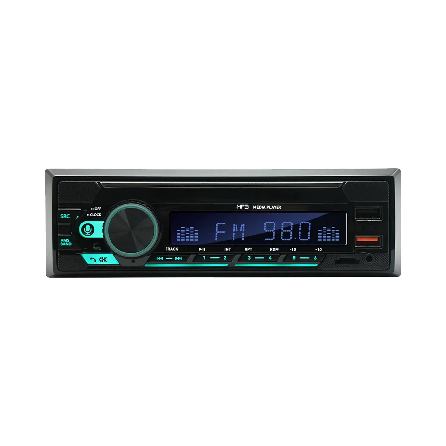 Tek DIN ton Tuning araba radyo 12V bluetooth BT FM USB şarj SD TF kart AUX FM 4 Port araba MP3 çalar