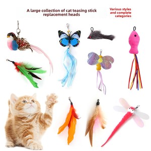 Meilleure vente transfrontalière : Têtes de rechange DIY pour baguette de <span class=keywords><strong>chat</strong></span>, jouet interactif pour <span class=keywords><strong>chat</strong></span> type canne à pêche, avec plumes de poisson volant en matériau EVA - Product Image 2