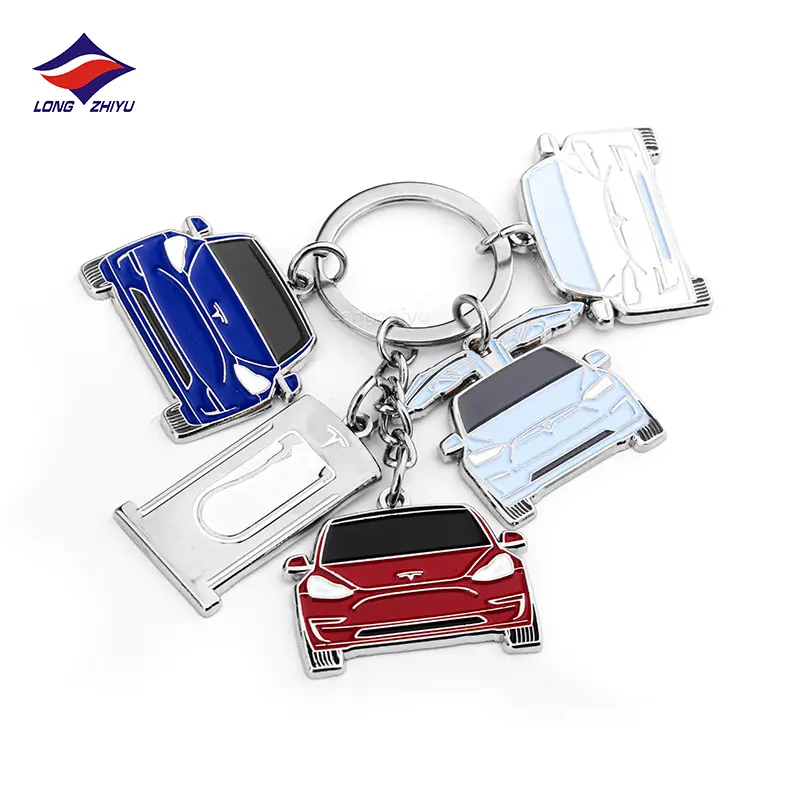 Longzhiyu चीन धातु कार्टून चाबी का गुच्छा फैक्टरी कस्टम तामचीनी ब्रांड कार लोगो चाबी का गुच्छा थोक 3d मिनी कार के आकार का keychains
