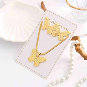 Nouveaux ensembles de bijoux Mirawell en gros, étanches, écologiques <span class=keywords><strong>et</strong></span> inaltérables, boucles <span class=keywords><strong>d</strong></span>'oreilles <span class=keywords><strong>et</strong></span> <span class=keywords><strong>collier</strong></span> en acier inoxydable plaqué or 18 carats - Product Image 3