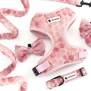 Set tali kekang hewan peliharaan bunga pola Logo kustom Hari Valentine lembut dapat disesuaikan rompi <span class=keywords><strong>Harness</strong></span> anjing untuk hadiah anjing kucing kecil - Product Image 1