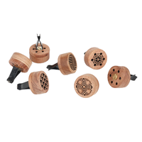 Diffuseur d'huiles essentielles en bois de noyer noir 56H au design moderne gravé, pour maison et voiture, avec clip de ventilation à évaporation naturelle