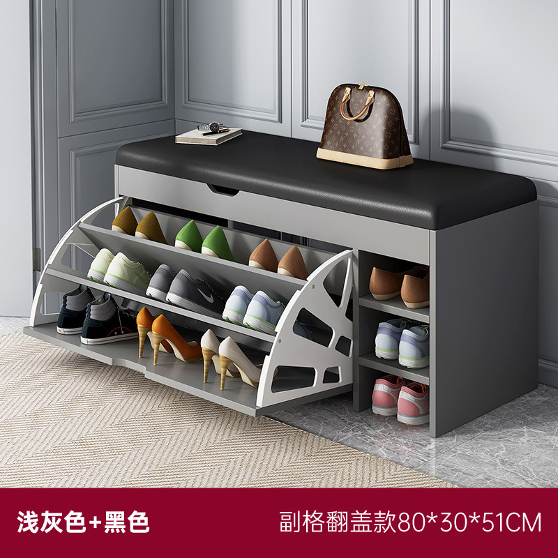 [Flip-top with secondary compartment] Light gray 80*30*51cm