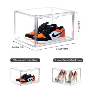 Vitrine de présentation de chaussures en PP PET transparent avec porte magnétique, organisateur de boîtes à chaussures empilables pour le rangement, vente en gros - Product Image 5