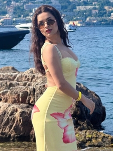 <span class=keywords><strong>Abito</strong></span> Lungo Estivo Vintage con Motivo Floreale <span class=keywords><strong>Giallo</strong></span> Chiaro e Spalline Sottili, Abbigliamento Femminile 2026 - Product Image 3