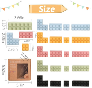 Gioco Educativo <span class=keywords><strong>Montessori</strong></span> in Silicone con Blocchi Impilabili per Bambini 13-24 Mesi Benefici Educativi Precoci - Product Image 6