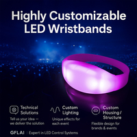 Bracelet LED clignotant personnalisé pour festival, bracelets en plastique lumineux avec logo personnalisé pour fêtes, vacances, carnaval