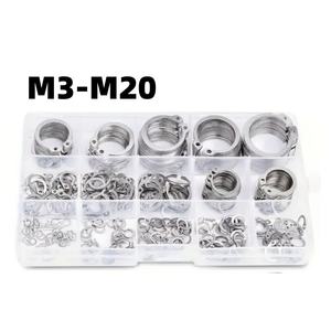 225個M3-M20 304ステンレス鋼外部保持クリップサーチシャフトC型ワッシャースナップ保持リングサークリップアソメントキット - Product Image 5