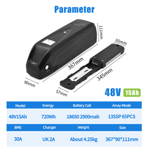 Chất lượng cao xuống ống hailong pin <span class=keywords><strong>lithium</strong></span> 48V 15ah 18650 3A sạc 13s5p BMS Ebike Pin Giao hàng nhanh chóng anh kho - Product Image 2