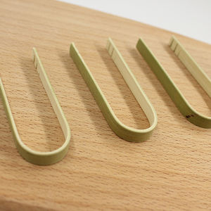 J & M Mini bambu tek kullanımlık maşa 100 adet 4 "tost için çevre dostu dayanıklı Catering büfe veya ev kullanımı için özel logo - Product Image 5