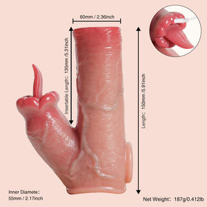 15 cm Brauner <span class=keywords><strong>Penis</strong></span>-Sleeve mit Kleiner Zunge und Ohne Eichel, Realistisch, Geeignet für Männliche Penisvergrößerung, Sexspielzeug für Erwachsene - Product Image 6