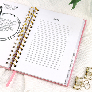 A5 Personalised <strong>Diary</strong> Pink and Gold Weekly <strong>Diary</strong> <strong>Organiser</strong> Agenda Spiral Notebook - Product Image 6