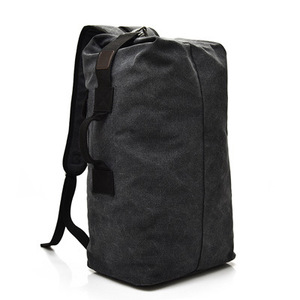 Fashion <strong>Rucksack</strong> Carry on Bag Travel Large Capacity Round Bucket Duffel Vintage Tactical Luggage Canvas Backpack for Men <strong>Women</strong> - Product Image 6