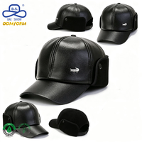 Gorra de Béisbol de Piel Sintética con Logotipo Personalizado BAE SHIOW, Orejeras Plegables, Gorro Cálido de Invierno para Venta al Por Mayor OEM
