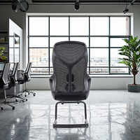 Chaise de bureau de direction ergonomique moderne à entièrement revêtement en maille, design luxueux, avec support lombaire réglable et vérin à gaz certifié, structure fixe