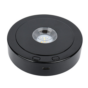 Base de Luz LED GLINN para Exhibición de Arte en Vidrio, 4 Niveles Giratorios, 8 Modos de Luz, Funciona con Batería, Decoración Moderna - Product Image 4