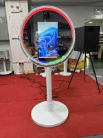 Miroir rond de 21,5 pouces pour cabine photo, compatible avec les appareils photo reflex numériques, les smartphones, les iPad, les appareils photo reflex, logiciel inclus