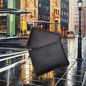 Nouveau décontracté Vintage Style hommes PU en cuir souple pochette grande capacité téléphone portefeuille avec fermeture à glissière courte doublure en Polyester - Product Image 3