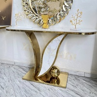Meubles de salon Xuanzhen, tables consoles en marbre, style moderne et luxueux, table d'entrée en métal doré, table de couloir avec miroir