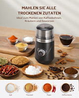 Moulin à café électrique en acier inoxydable avec bouton de réglage en plastique, verrouillage de sécurité grossier et fin, mini moulin à grains pour usage domestique, vente en gros