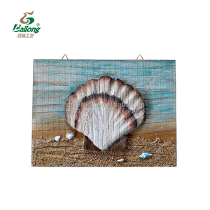 Nhà Máy Trực Tiếp Cuộc Sống Biển Chạm Khắc Gỗ Thủ Công Nghệ Thuật Biển Biển Trang Trí Tường Nhà - Product Image 6