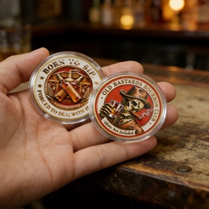 3D Bourbon-thema herdenkingsmunten vintage skelet-stijl metalen challenge coin voor whiskyliefhebbers verzamelobject groothandel - Product Image 5
