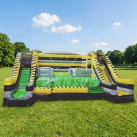 Parcours d'obstacles gonflable commercial WINSUN, jeu d'obstacles rotatifs Wipeout pour tous, en PVC, avec kits de réparation